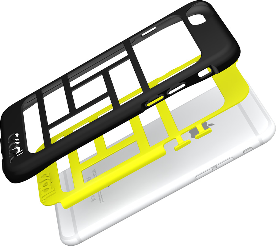 Blocks iPhone case explode yellow